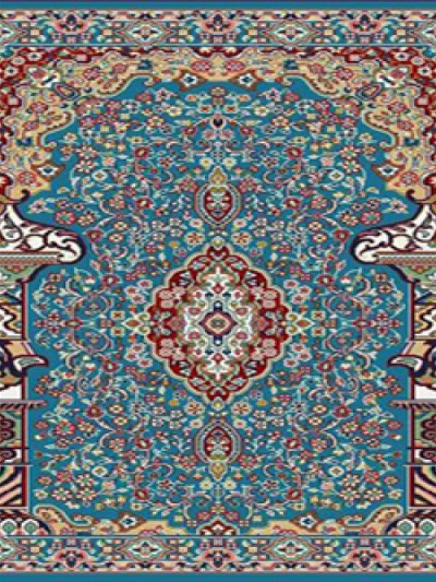 prayer carpet, Hosna pattern, blue