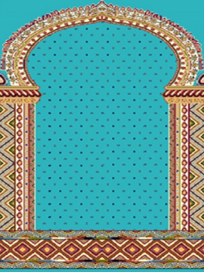 prayer carpet, Khatere pattern, blue