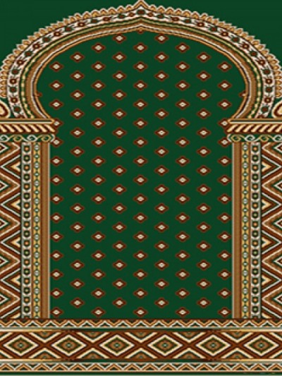 prayer carpet, Khatere pattern, green