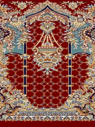 prayer carpet, Tasnim pattern, red