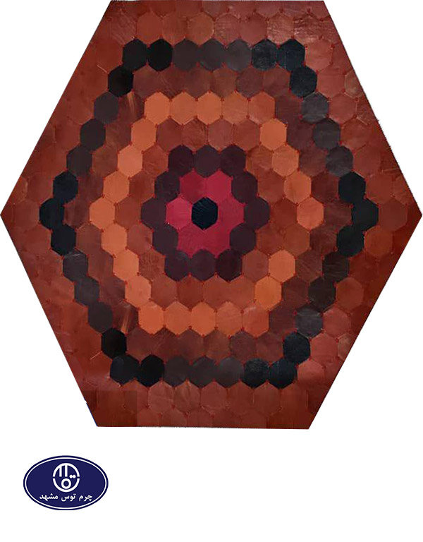 Toos Mashhad leather and skin rug, code 19