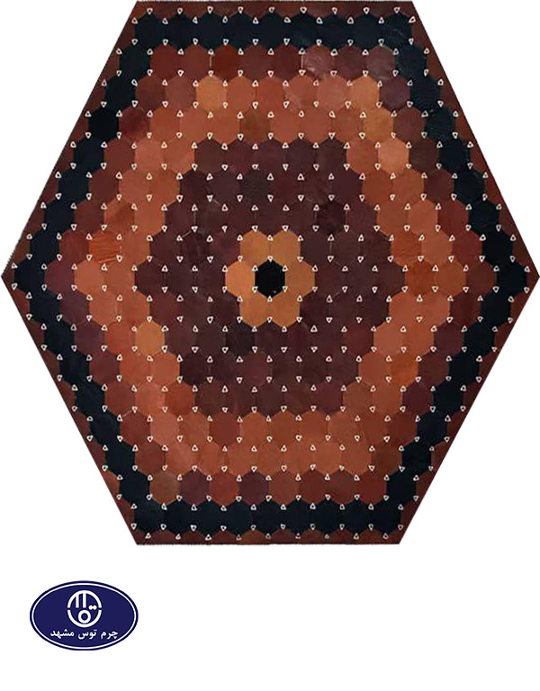 Toos Mashhad leather and skin rug, code 20