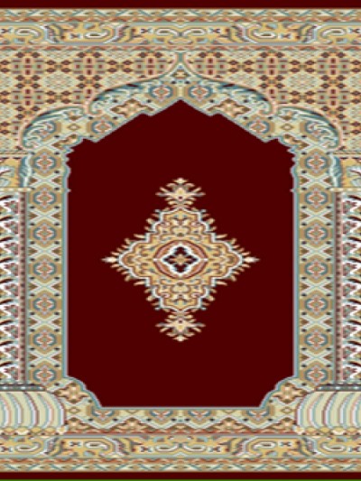 prayer carpet, khezra pattern, red